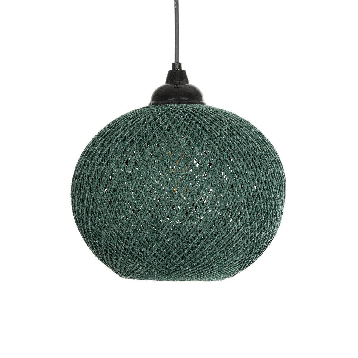 GLOBOSTAR® SOLEI 205-0015 Boho Κρεμαστό Φωτιστικό Οροφής με Ντουί 1 x E27 AC 220-240V IP20 - Πράσινο - M20 x Π20 x Υ25cm - Image 4