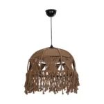 GLOBOSTAR® TONA 205-0016 Boho Κρεμαστό Φωτιστικό Οροφής με Ντουί 1 x E27 AC 220-240V IP20 - Μπεζ - M40 x Π40 x Υ38cm - Image 3