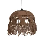 GLOBOSTAR® TONA 205-0016 Boho Κρεμαστό Φωτιστικό Οροφής με Ντουί 1 x E27 AC 220-240V IP20 - Μπεζ - M40 x Π40 x Υ38cm - Image 4