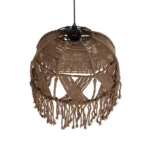 GLOBOSTAR® TONA 205-0016 Boho Κρεμαστό Φωτιστικό Οροφής με Ντουί 1 x E27 AC 220-240V IP20 - Μπεζ - M40 x Π40 x Υ38cm - Image 6
