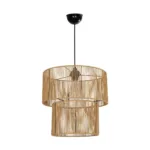 GLOBOSTAR® ROXXI 205-0019 Boho Κρεμαστό Φωτιστικό Οροφής με Ντουί 1 x E27 AC 220-240V IP20 - Μπεζ - M35 x Π35 x Υ37cm - Image 3