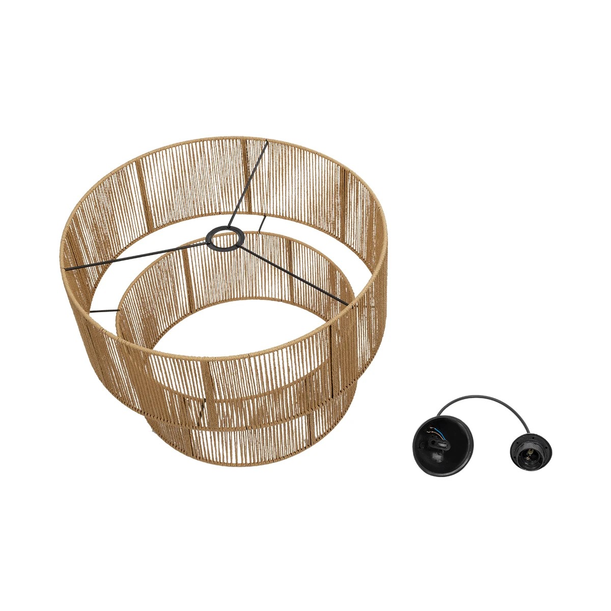 GLOBOSTAR® ROXXI 205-0020 Boho Κρεμαστό Φωτιστικό Οροφής με Ντουί 1 x E27 AC 220-240V IP20 - Μπεζ - M50 x Π50 x Υ36cm - Image 10