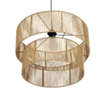 GLOBOSTAR® ROXXI 205-0020 Boho Κρεμαστό Φωτιστικό Οροφής με Ντουί 1 x E27 AC 220-240V IP20 - Μπεζ - M50 x Π50 x Υ36cm - Image 5