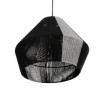 GLOBOSTAR® ANGULUS 205-0021 Boho Κρεμαστό Φωτιστικό Οροφής με Ντουί 1 x E27 AC 220-240V IP20 - Μαύρο & Γκρι - M40 x Π40 x Υ35cm - Image 5