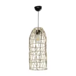 GLOBOSTAR® NETI 205-0024 Boho Κρεμαστό Φωτιστικό Οροφής με Ντουί 1 x E27 AC 220-240V IP20 - Μπεζ - M20 x Π20 x Υ49cm - Image 3