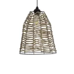 GLOBOSTAR® NETZ 205-0026 Boho Κρεμαστό Φωτιστικό Οροφής με Ντουί 1 x E27 AC 220-240V IP20 - Μπεζ - M30 x Π30 x Υ38cm - Image 4