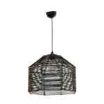GLOBOSTAR® VORK 205-0027 Boho Κρεμαστό Φωτιστικό Οροφής με Ντουί 1 x E27 AC 220-240V IP20 - Μαύρο - M40 x Π40 x Υ36cm - Image 3