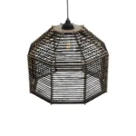 GLOBOSTAR® VORK 205-0027 Boho Κρεμαστό Φωτιστικό Οροφής με Ντουί 1 x E27 AC 220-240V IP20 - Μαύρο - M40 x Π40 x Υ36cm - Image 6