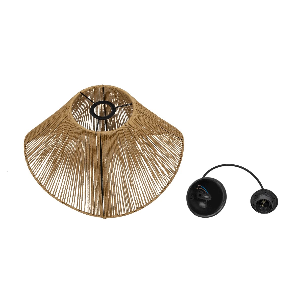 GLOBOSTAR® ECLAIR 205-0030 Boho Κρεμαστό Φωτιστικό Οροφής με Ντουί 1 x E27 AC 220-240V IP20 - Μπεζ - M41 x Π27 x Υ29cm - Image 10