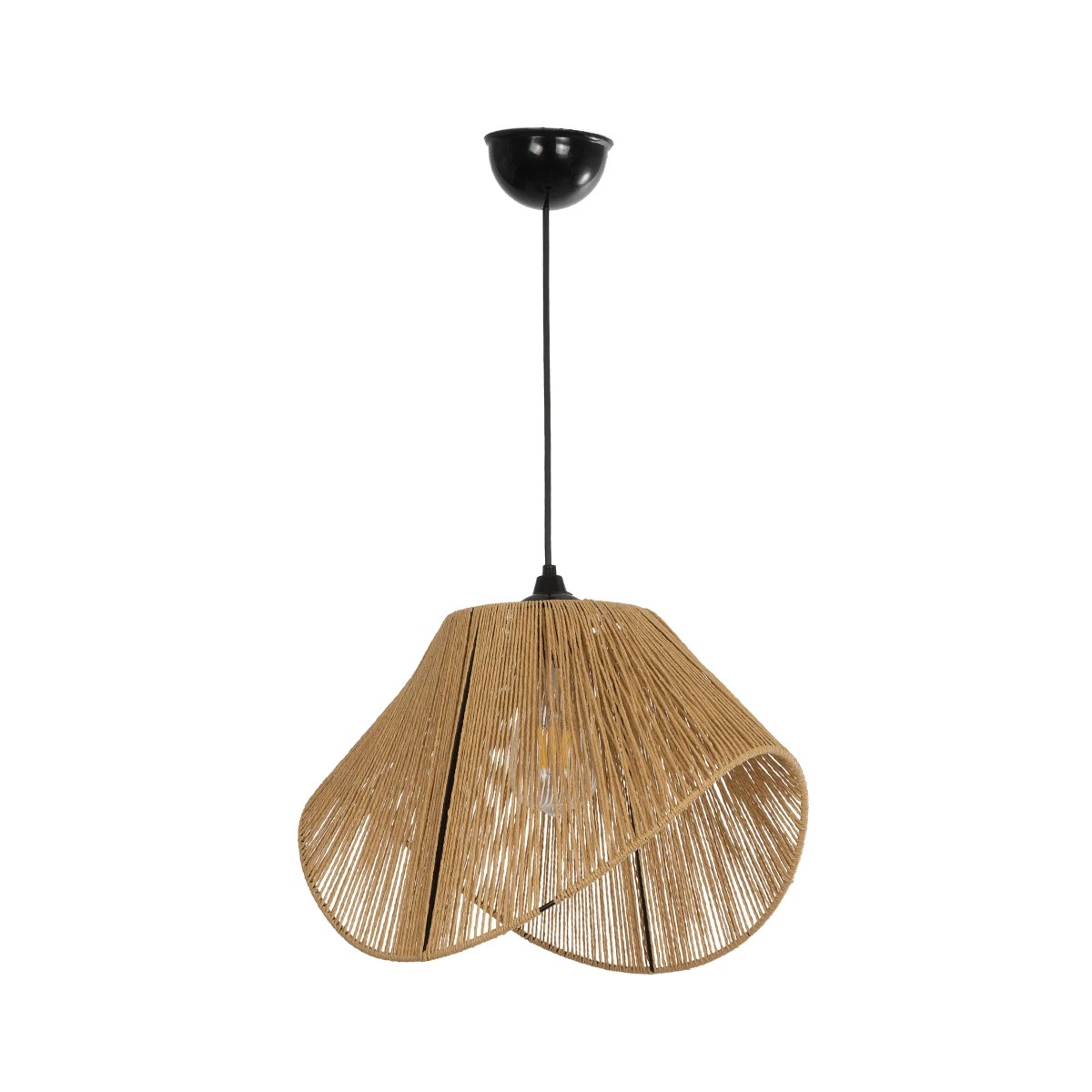 GLOBOSTAR® ECLAIR 205-0030 Boho Κρεμαστό Φωτιστικό Οροφής με Ντουί 1 x E27 AC 220-240V IP20 - Μπεζ - M41 x Π27 x Υ29cm - Image 3