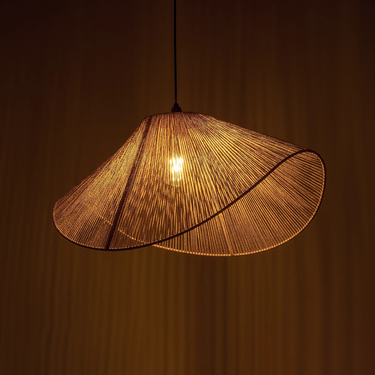 GLOBOSTAR® ECLAIR 205-0031 Boho Κρεμαστό Φωτιστικό Οροφής με Ντουί 1 x E27 AC 220-240V IP20 - Μπεζ - M70 x Π40 x Υ32cm - Image 2