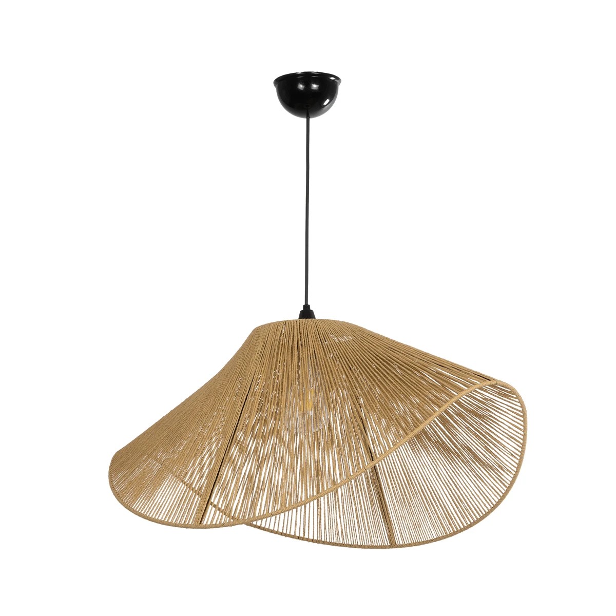 GLOBOSTAR® ECLAIR 205-0031 Boho Κρεμαστό Φωτιστικό Οροφής με Ντουί 1 x E27 AC 220-240V IP20 - Μπεζ - M70 x Π40 x Υ32cm - Image 3