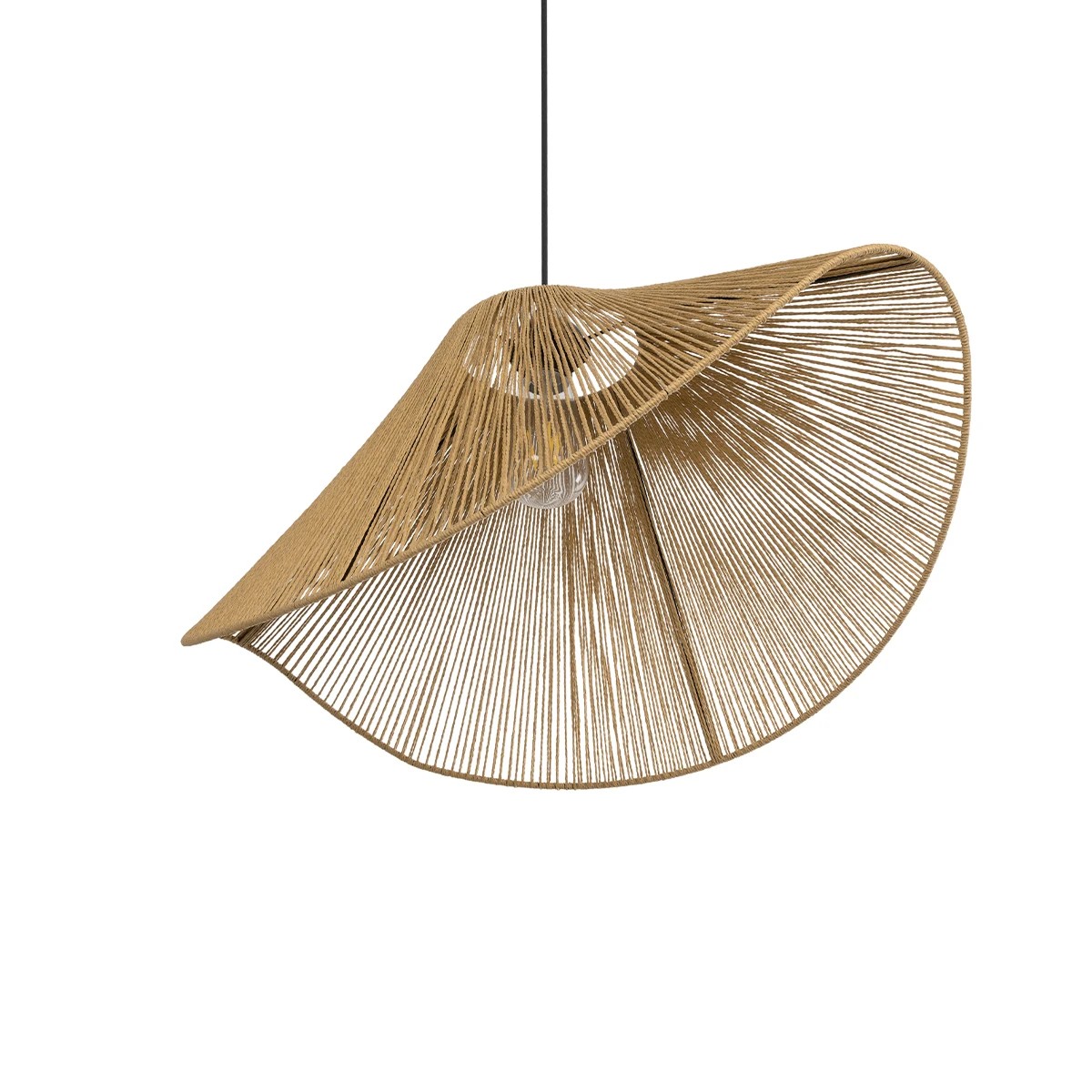 GLOBOSTAR® ECLAIR 205-0031 Boho Κρεμαστό Φωτιστικό Οροφής με Ντουί 1 x E27 AC 220-240V IP20 - Μπεζ - M70 x Π40 x Υ32cm - Image 5