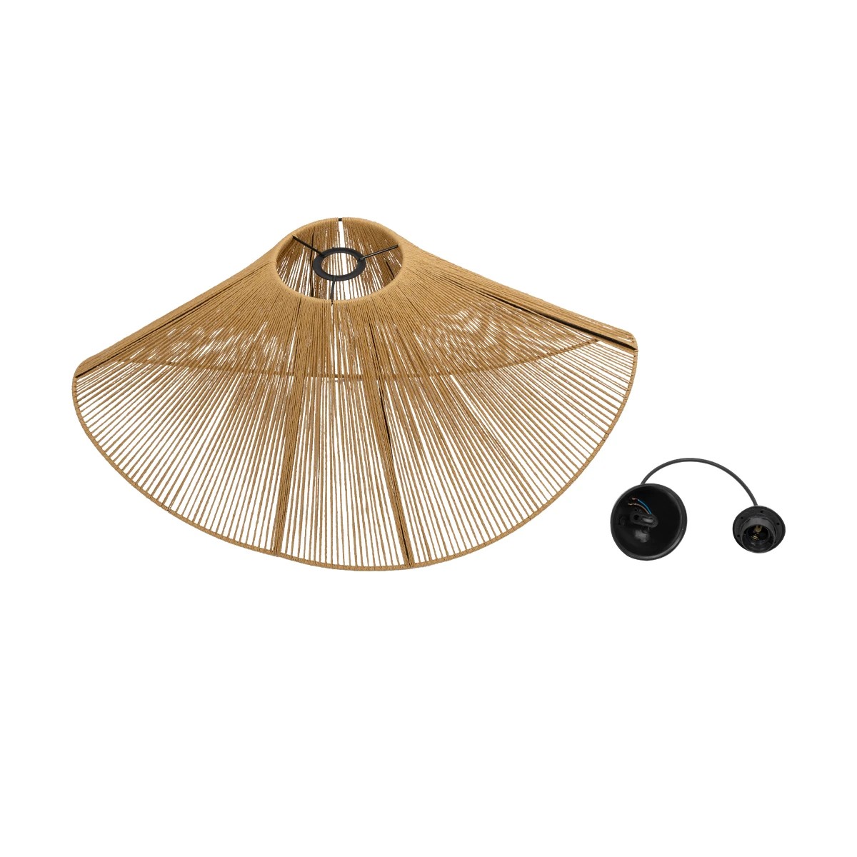 GLOBOSTAR® ELDA 205-0033 Boho Κρεμαστό Φωτιστικό Οροφής με Ντουί 1 x E27 AC 220-240V IP20 - Μπεζ - M68 x Π34 x Υ39cm - Image 10