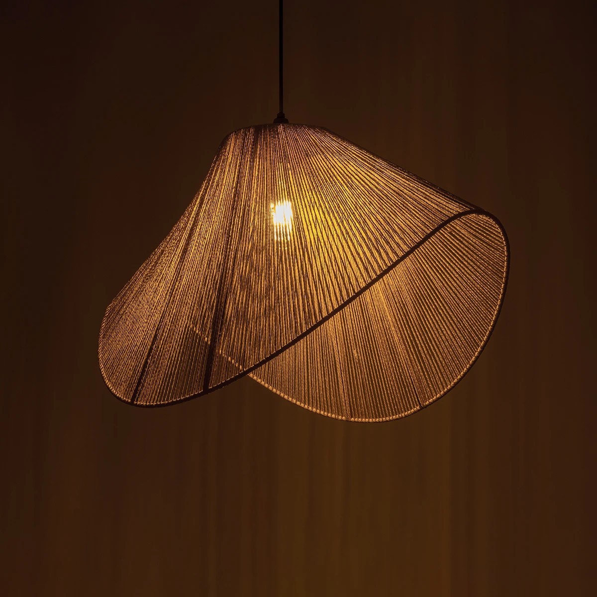 GLOBOSTAR® ELDA 205-0033 Boho Κρεμαστό Φωτιστικό Οροφής με Ντουί 1 x E27 AC 220-240V IP20 - Μπεζ - M68 x Π34 x Υ39cm - Image 2