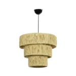 GLOBOSTAR® COROIN 205-0034 Boho Κρεμαστό Φωτιστικό Οροφής με Ντουί 1 x E27 AC 220-240V IP20 - Μπεζ - M40 x Π40 x Υ35cm - Image 3