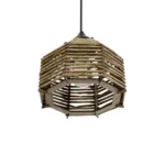 GLOBOSTAR® JUTTO 205-0040 Boho Κρεμαστό Φωτιστικό Οροφής με Ντουί 1 x E27 AC 220-240V IP20 - Μπεζ - M20 x Π20 x Υ18cm - Image 5