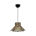 GLOBOSTAR® JUTTI 205-0042 Boho Κρεμαστό Φωτιστικό Οροφής με Ντουί 1 x E27 AC 220-240V IP20 - Μπεζ - M26 x Π26 x Υ15cm - Image 3