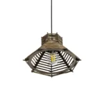 GLOBOSTAR® JUTTI 205-0042 Boho Κρεμαστό Φωτιστικό Οροφής με Ντουί 1 x E27 AC 220-240V IP20 - Μπεζ - M26 x Π26 x Υ15cm - Image 5