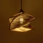 GLOBOSTAR® HUSLE 205-0043 Boho Κρεμαστό Φωτιστικό Οροφής με Ντουί 1 x E27 AC 220-240V IP20 - Μπεζ - M28 x Π28 x Υ19cm - Image 2