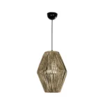 GLOBOSTAR® CASTILLO 205-0046 Boho Κρεμαστό Φωτιστικό Οροφής με Ντουί 1 x E27 AC 220-240V IP20 - Μπεζ - M26 x Π26 x Υ36cm - Image 3