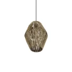 GLOBOSTAR® CASTILLO 205-0046 Boho Κρεμαστό Φωτιστικό Οροφής με Ντουί 1 x E27 AC 220-240V IP20 - Μπεζ - M26 x Π26 x Υ36cm - Image 5