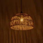 GLOBOSTAR® ARANCIA 205-0047 Boho Κρεμαστό Φωτιστικό Οροφής με Ντουί 1 x E27 AC 220-240V IP20 - Μπεζ - M35 x Π35 x Υ26cm - Image 2
