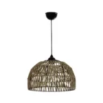 GLOBOSTAR® ARANCIA 205-0047 Boho Κρεμαστό Φωτιστικό Οροφής με Ντουί 1 x E27 AC 220-240V IP20 - Μπεζ - M35 x Π35 x Υ26cm - Image 3