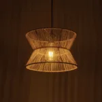 GLOBOSTAR® UPCONE 205-0055 Boho Κρεμαστό Φωτιστικό Οροφής με Ντουί 1 x E27 AC 220-240V IP20 - Μπεζ - M30 x Π30 x 21cm - Image 2