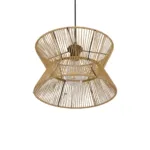 GLOBOSTAR® UPCONE 205-0055 Boho Κρεμαστό Φωτιστικό Οροφής με Ντουί 1 x E27 AC 220-240V IP20 - Μπεζ - M30 x Π30 x 21cm - Image 5