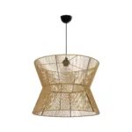 GLOBOSTAR® UPCONE 205-0056 Boho Κρεμαστό Φωτιστικό Οροφής με Ντουί 1 x E27 AC 220-240V IP20 - Μπεζ - M50 x Π50 x 43cm - Image 3