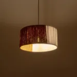 GLOBOSTAR® TAG 205-0059 Boho Κρεμαστό Φωτιστικό Οροφής με Ντουί 1 x E27 AC 220-240V IP20 - Λευκό & Καφέ - M30 x Π30 x Υ18cm - Image 2