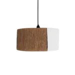 GLOBOSTAR® TAG 205-0059 Boho Κρεμαστό Φωτιστικό Οροφής με Ντουί 1 x E27 AC 220-240V IP20 - Λευκό & Καφέ - M30 x Π30 x Υ18cm - Image 4