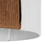GLOBOSTAR® TAG 205-0059 Boho Κρεμαστό Φωτιστικό Οροφής με Ντουί 1 x E27 AC 220-240V IP20 - Λευκό & Καφέ - M30 x Π30 x Υ18cm - Image 7