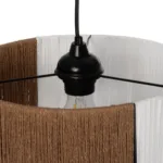 GLOBOSTAR® TAG 205-0059 Boho Κρεμαστό Φωτιστικό Οροφής με Ντουί 1 x E27 AC 220-240V IP20 - Λευκό & Καφέ - M30 x Π30 x Υ18cm - Image 9