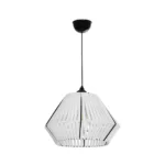 GLOBOSTAR® NUI 205-0063 Boho Κρεμαστό Φωτιστικό Οροφής με Ντουί 1 x E27 AC 220-240V IP20 - Λευκό - M36 x Π36 x Υ27cm - Image 3