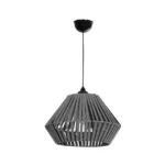 GLOBOSTAR® NUI 205-0065 Boho Κρεμαστό Φωτιστικό Οροφής με Ντουί 1 x E27 AC 220-240V IP20 - Γκρι - M36 x Π36 x Υ27cm - Image 3