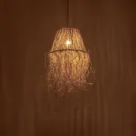 GLOBOSTAR® HERBE 205-0073 Boho Κρεμαστό Φωτιστικό Οροφής με Ντουί 1 x E27 AC 220-240V IP20 - Μπεζ - M30 x Π30 x Υ40cm - Image 2