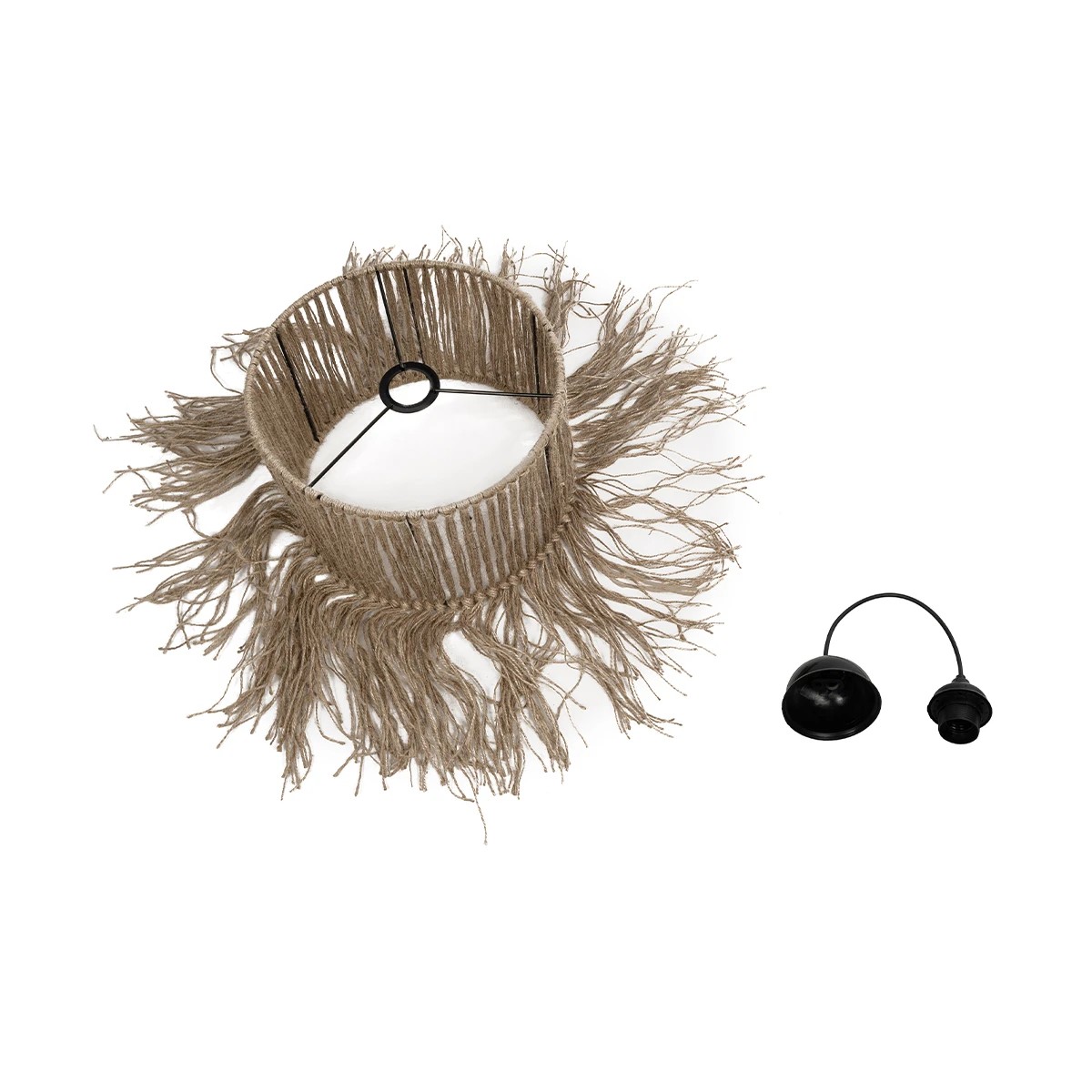 GLOBOSTAR® REGEN 205-0074 Boho Κρεμαστό Φωτιστικό Οροφής με Ντουί 1 x E27 AC 220-240V IP20 - Μπεζ - M30 x Π30 x Υ40cm - Image 12