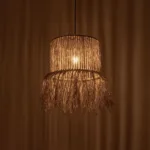 GLOBOSTAR® REGEN 205-0074 Boho Κρεμαστό Φωτιστικό Οροφής με Ντουί 1 x E27 AC 220-240V IP20 - Μπεζ - M30 x Π30 x Υ40cm - Image 2
