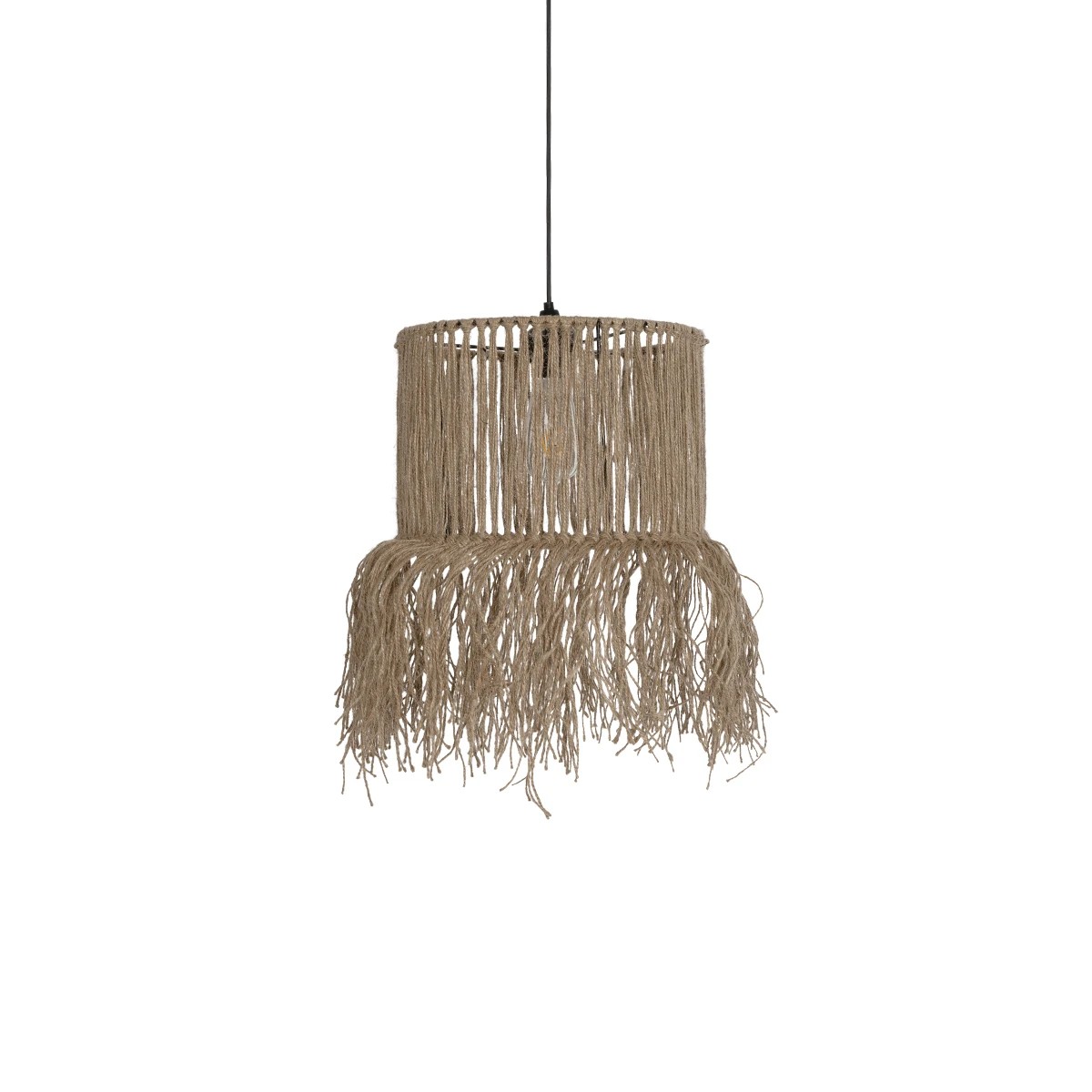 GLOBOSTAR® REGEN 205-0074 Boho Κρεμαστό Φωτιστικό Οροφής με Ντουί 1 x E27 AC 220-240V IP20 - Μπεζ - M30 x Π30 x Υ40cm - Image 4