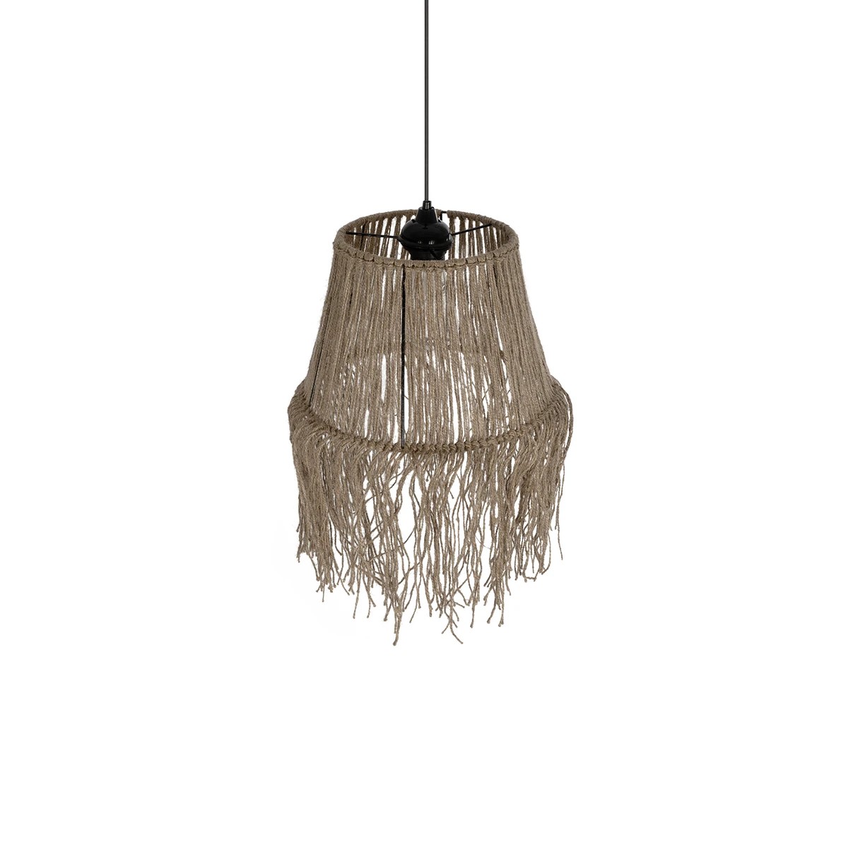 GLOBOSTAR® ROKA 205-0075 Boho Κρεμαστό Φωτιστικό Οροφής με Ντουί 1 x E27 AC 220-240V IP20 - Μπεζ - M30 x Π30 x Υ45cm - Image 6