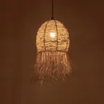 GLOBOSTAR® ROKA 205-0076 Boho Κρεμαστό Φωτιστικό Οροφής με Ντουί 1 x E27 AC 220-240V IP20 - Μπεζ - M25 x Π25 x Υ45cm - Image 2