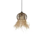 GLOBOSTAR® RIKTA 205-0077 Boho Κρεμαστό Φωτιστικό Οροφής με Ντουί 1 x E27 AC 220-240V IP20 - Μπεζ - M20 x Π20 x Υ30cm - Image 4