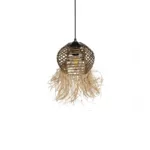 GLOBOSTAR® RIKTA 205-0077 Boho Κρεμαστό Φωτιστικό Οροφής με Ντουί 1 x E27 AC 220-240V IP20 - Μπεζ - M20 x Π20 x Υ30cm - Image 6