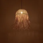 GLOBOSTAR® PLUVIA 205-0081 Boho Κρεμαστό Φωτιστικό Οροφής με Ντουί 1 x E27 AC 220-240V IP20 - Μπεζ - M40 x Π40 x Υ70cm - Image 2