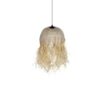 GLOBOSTAR® PLUVIA 205-0081 Boho Κρεμαστό Φωτιστικό Οροφής με Ντουί 1 x E27 AC 220-240V IP20 - Μπεζ - M40 x Π40 x Υ70cm - Image 6