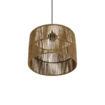 GLOBOSTAR® SAFA 205-0085 Boho Κρεμαστό Φωτιστικό Οροφής με Ντουί 1 x E27 AC 220-240V IP20 - Μπεζ - M30 x Π30 x Υ26cm - Image 5