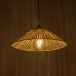 GLOBOSTAR® CHAPEAU 205-0086 Boho Κρεμαστό Φωτιστικό Οροφής με Ντουί 1 x E27 AC 220-240V IP20 - Μπεζ - M41 x Π41 x Υ17cm - Image 2