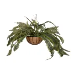 GloboStar® Artificial Garden FERN HANGING PLANT 20622 Τεχνητό Κρεμαστό Διακοσμητικό Φυτό Φτέρης Π90 x Μ90 x Y70cm - Image 2